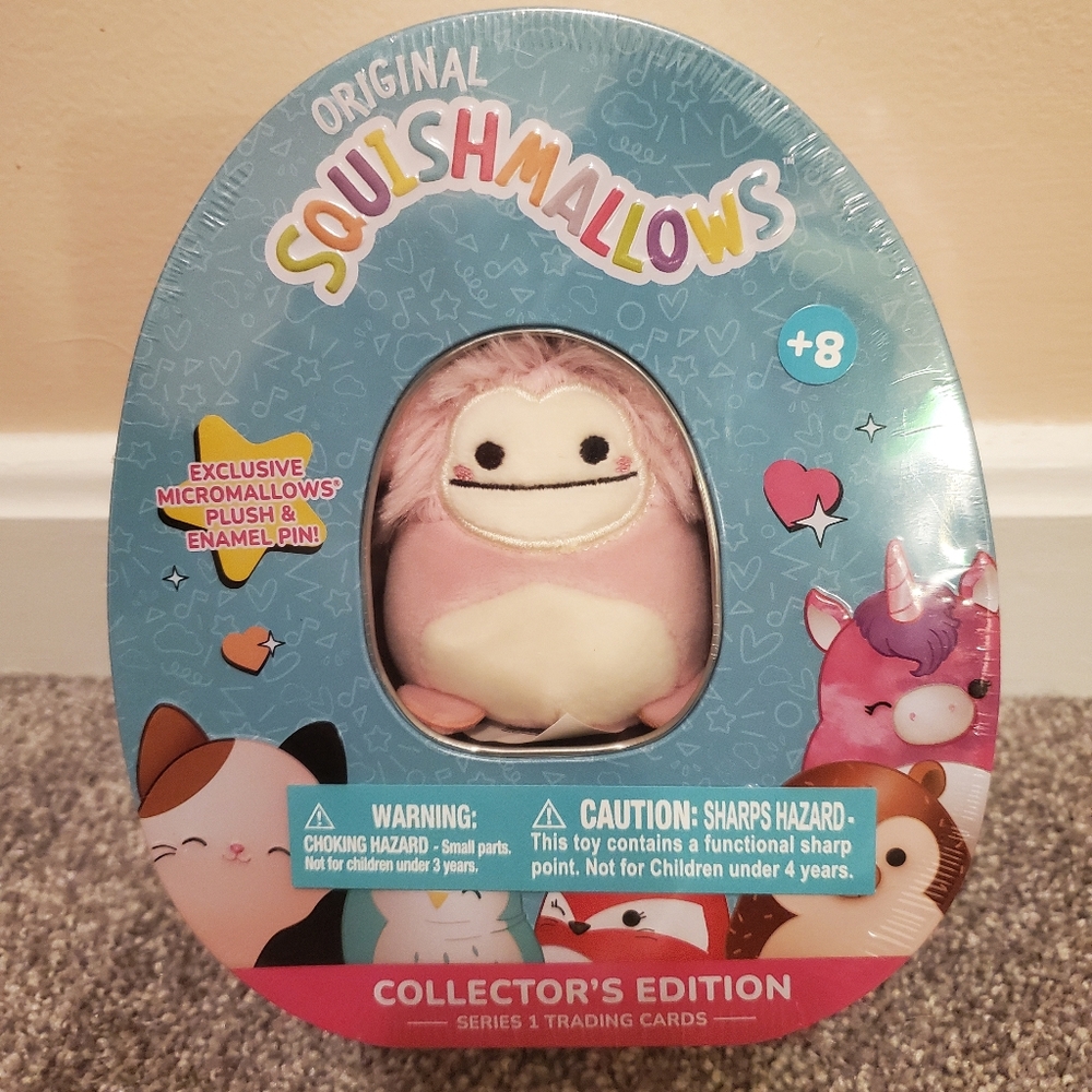 Brina the Bigfoot Squishmallows Collector's Tin and Trading Cards